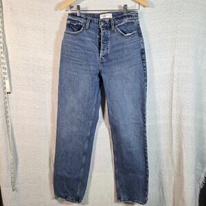 Abercrombie & Fitch The Dad Jeans High Rise Button Fly Womens 27 Straight Leg